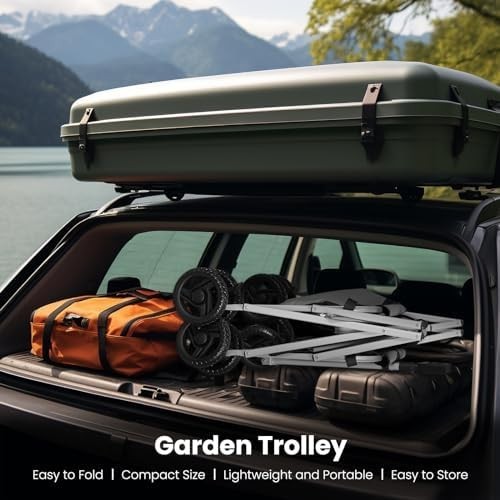 Folding Garden Trolley Wagon 80kg Heavy Duty Cart Camping Picnic Wheels