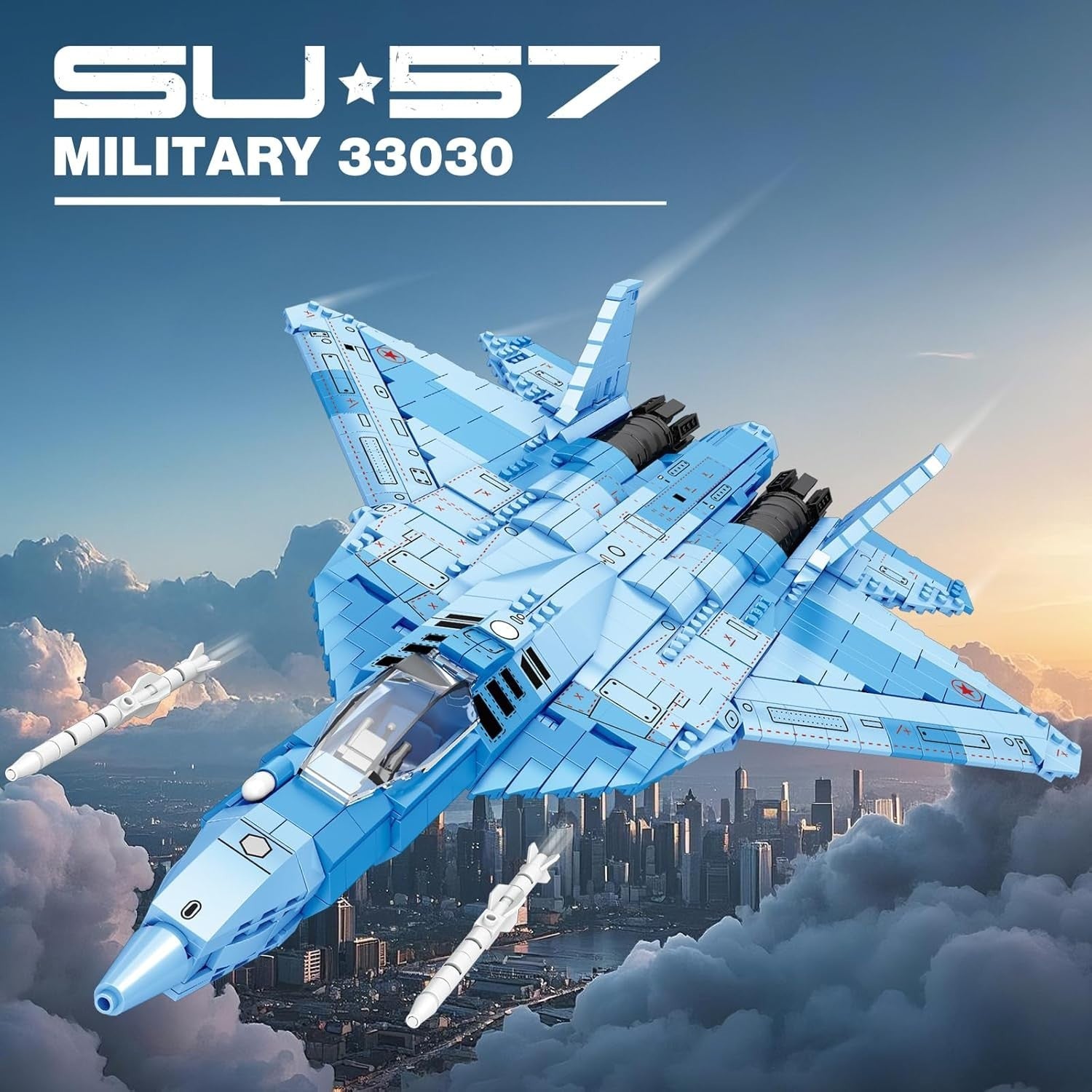 Fighter Jet Model Kit 1456pcs Military Aircraft Block Set Adults 14+