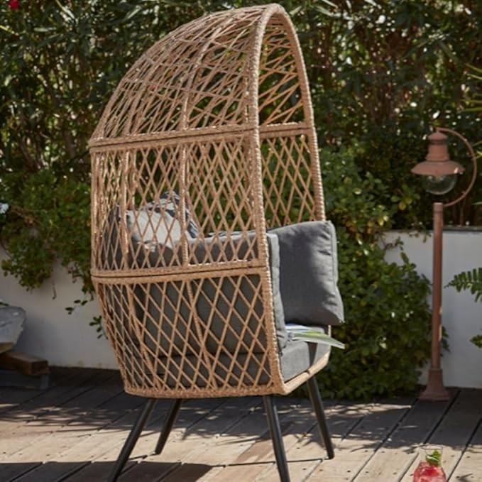 Luxury Rattan Egg Chair Outdoor Garden Patio Sunroom – Cushioned & Weatherproof