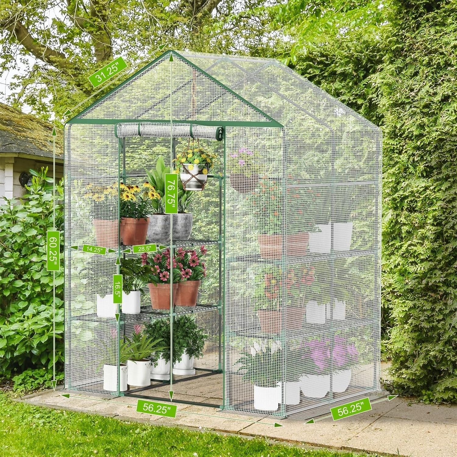 Walk-In Greenhouse 3 Tier | UV-Resistant Waterproof Cover | Heavy Steel Frame