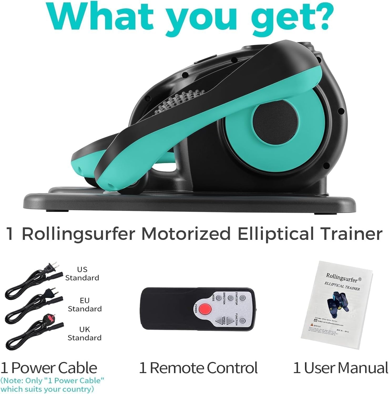 Under Desk Electric Elliptical Pedal Exerciser Quiet Seated Leg Trainer LCD