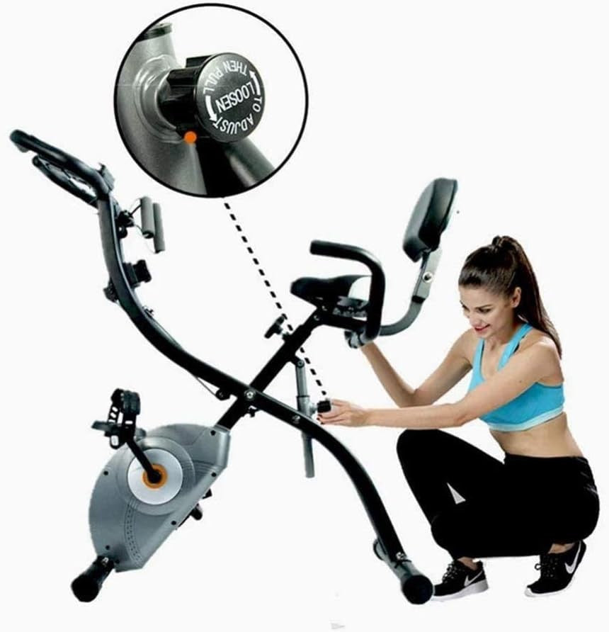 Foldable Magnetic Exercise Bike w/ LCD Monitor, 8 Levels & Adjustable Seat