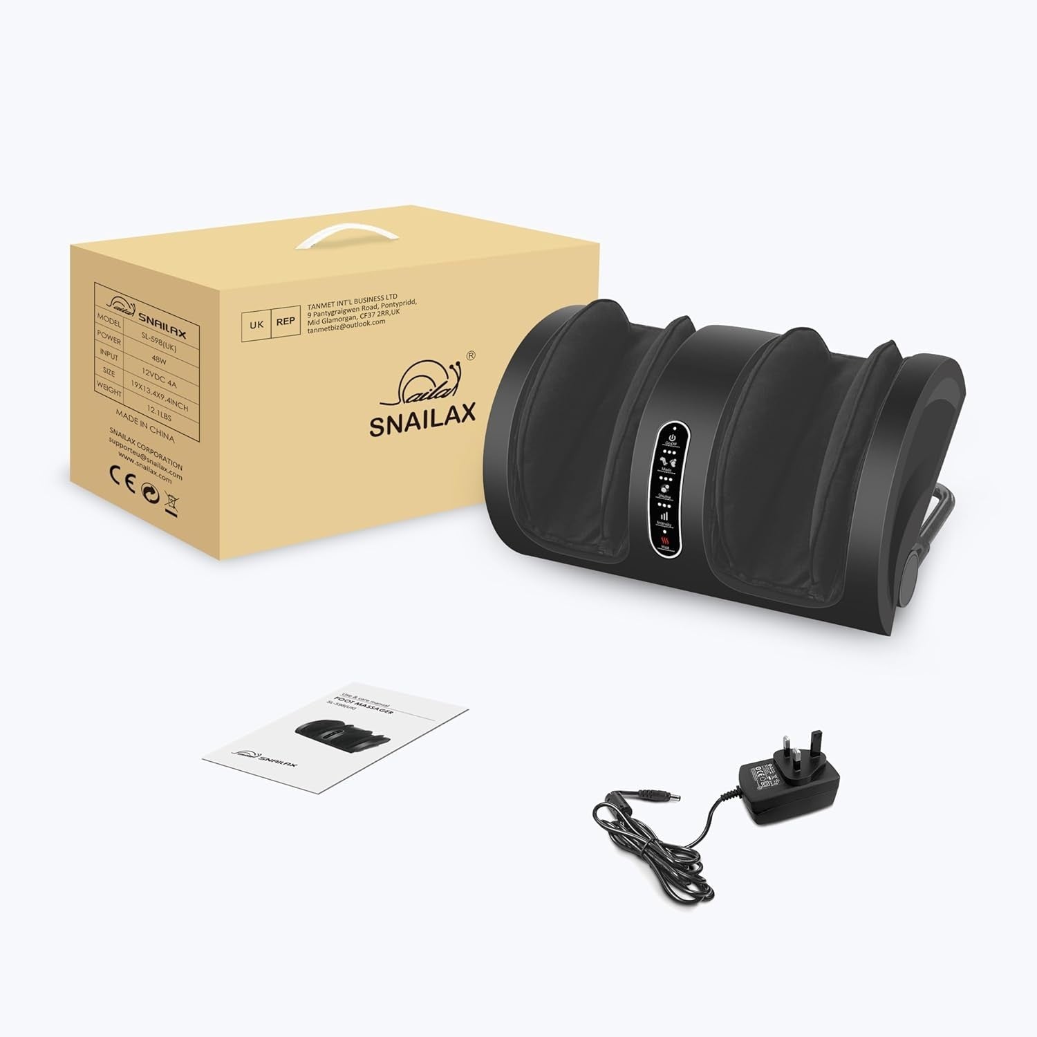 Heat Foot Massager for Pain Relief & Circulation, Shiatsu Calf Leg Compression