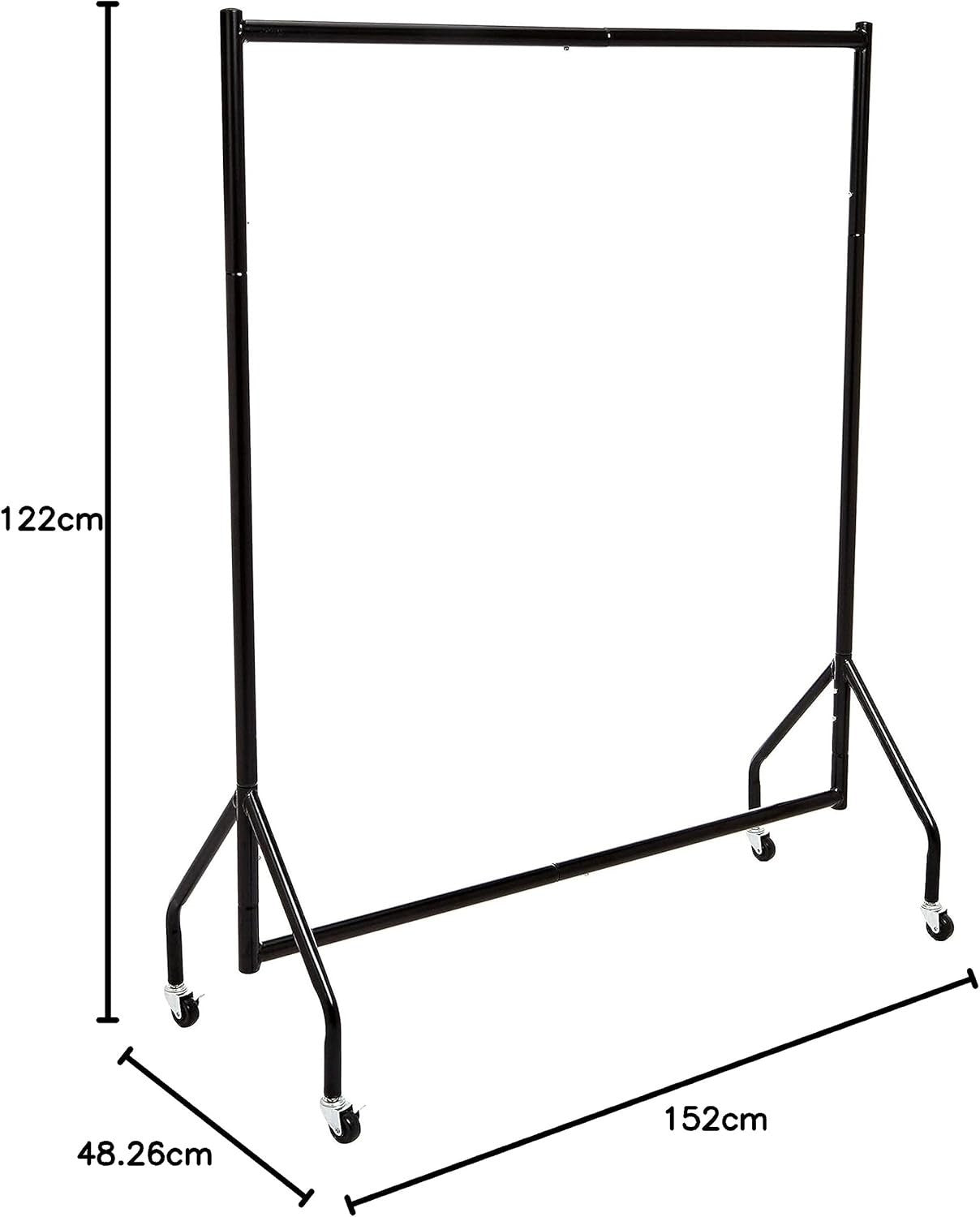 Heavy Duty Clothes Rail 1.21×1.52m Garment Rack Black