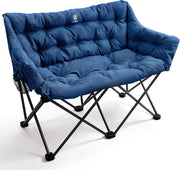 Heavy Duty Double Folding Camping Chair 300kg Capacity Outdoor Garden Sofa