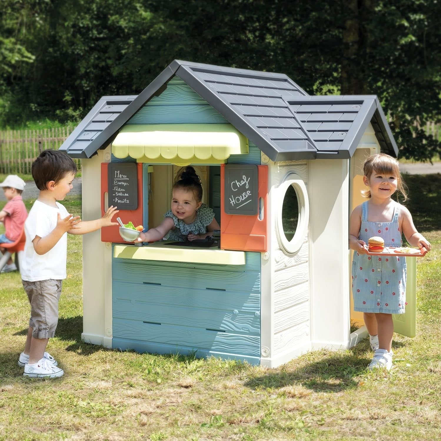 Kids Chef Playhouse with Kitchen Market Stall Indoor Outdoor 1.3m