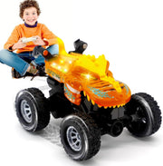 RC Car with LED Eyes – 2.4GHz Rechargeable Stunt Toy for Kids 6–12 (Orange)