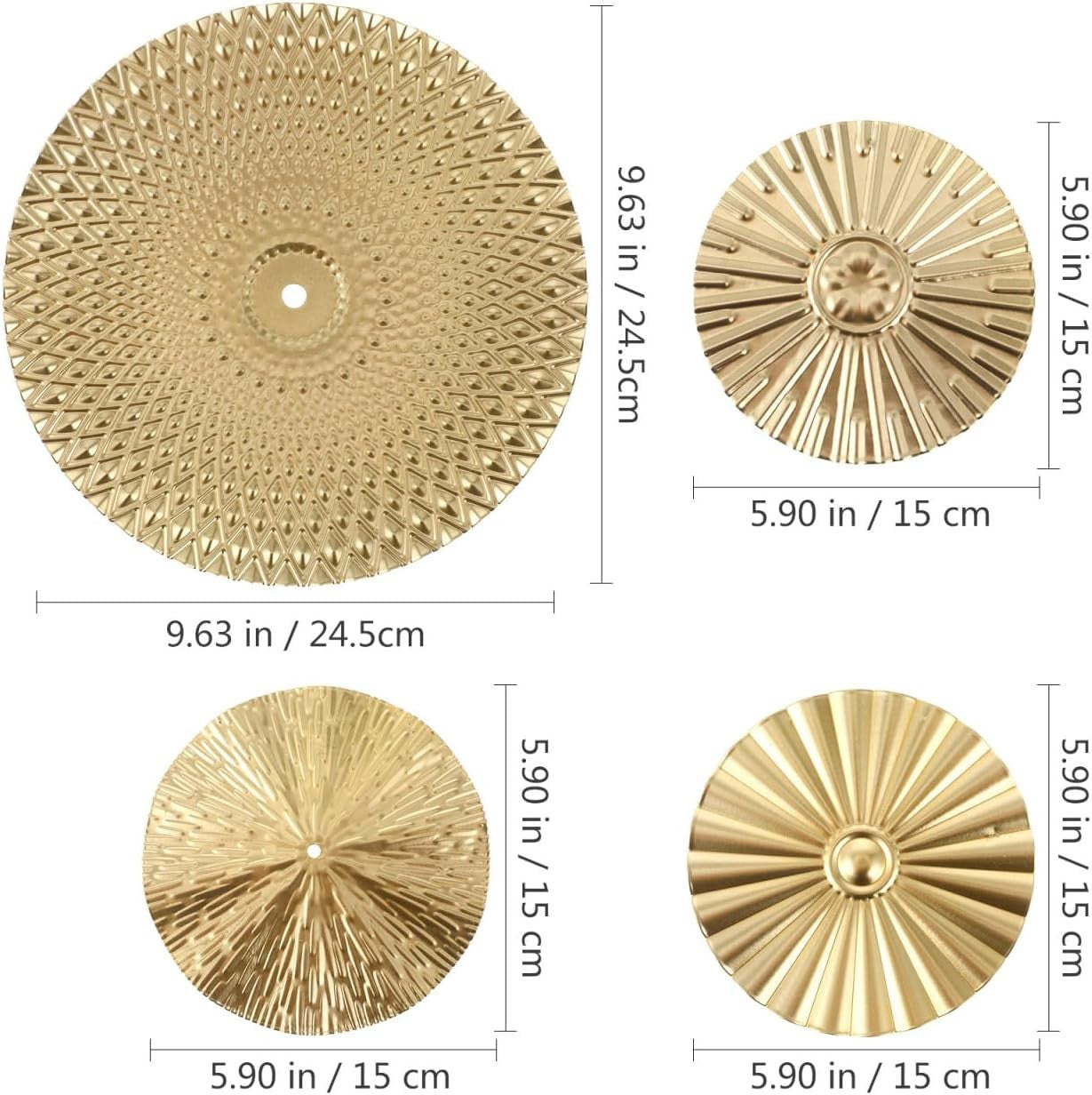 Gold Metal Wall Decor 8Pcs Modern Irregular Disc Art