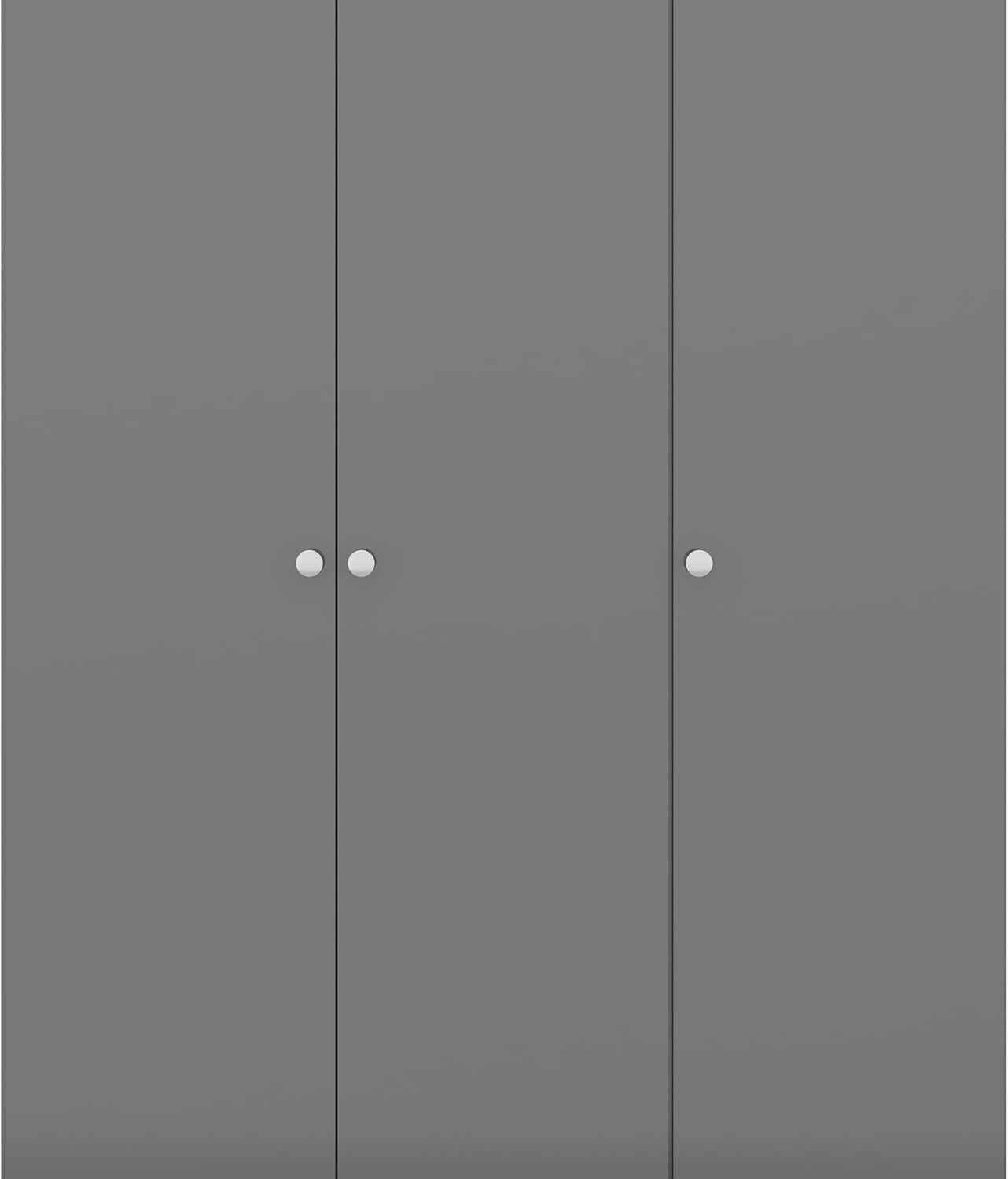 3 Door Grey Gloss Wardrobe Modern Storage Unit for Bedroom Clothes
