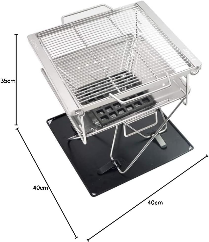 Stainless Steel Folding Charcoal BBQ Grill | Portable Outdoor Fire Pit
