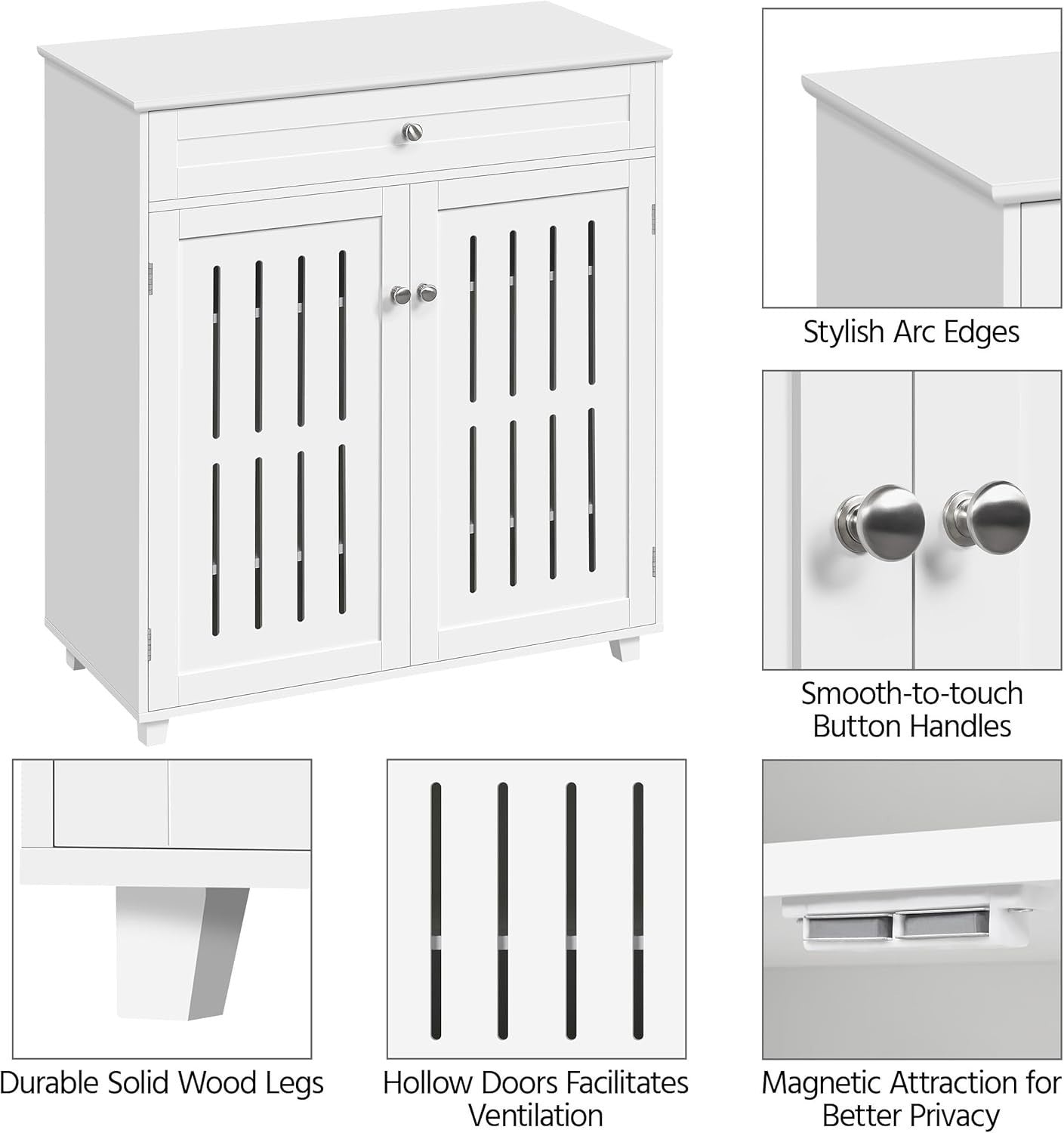 Modern White Shoe Cabinet with Drawer – 4-Tier Storage Unit for Hallway