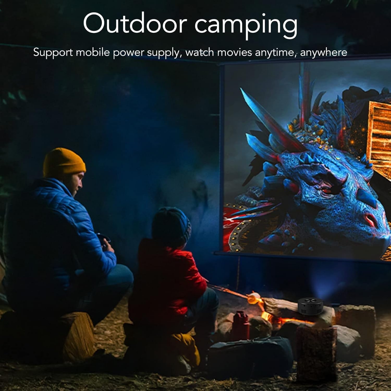 1080P Mini Projector Portable Movie Projector Smartphone Tablet Laptop