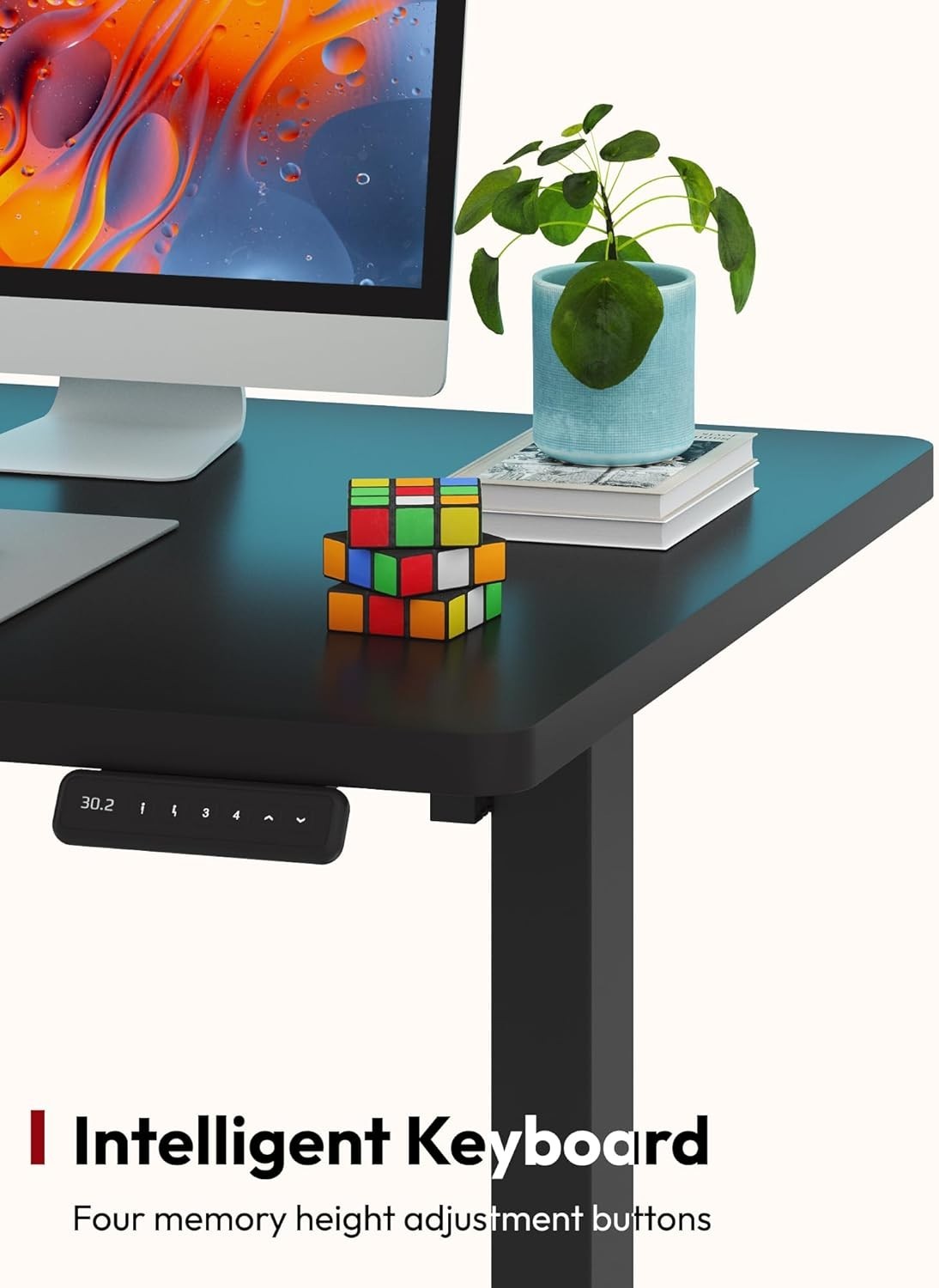 Black Electric Standing Desk 120x60cm with Memory & Adjustable Height