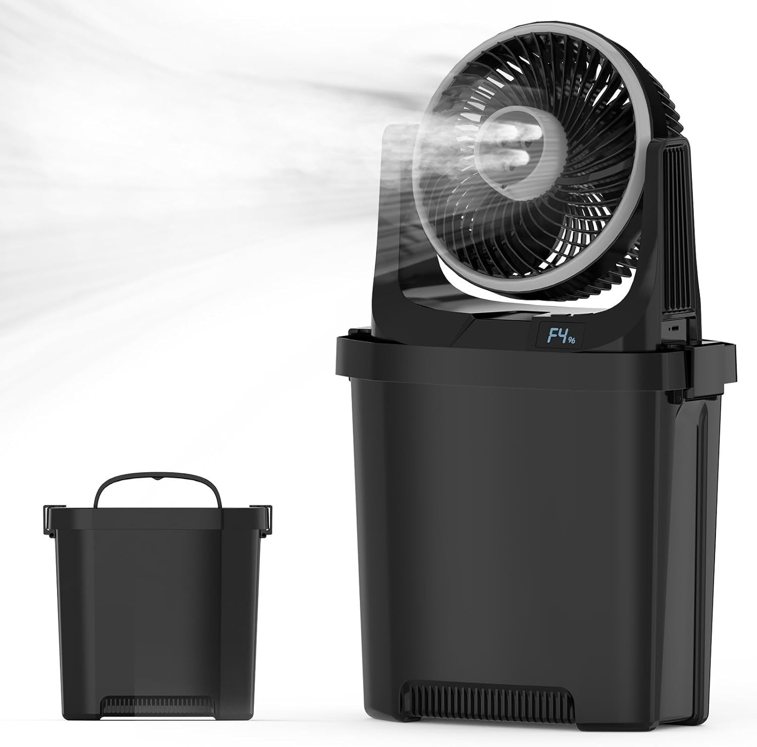 Portable Air Cooler Fan Black – 3in1 Misting 20000mAh Battery 7L Tank 30dB Quiet