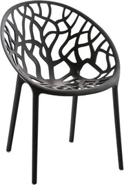 Set of 6 Modern Stackable Dining Chairs Plastic Indoor Outdoor Garden Patio