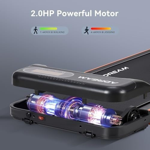 Foldable Walking Pad Treadmill 2HP Manual Incline Home Office Use