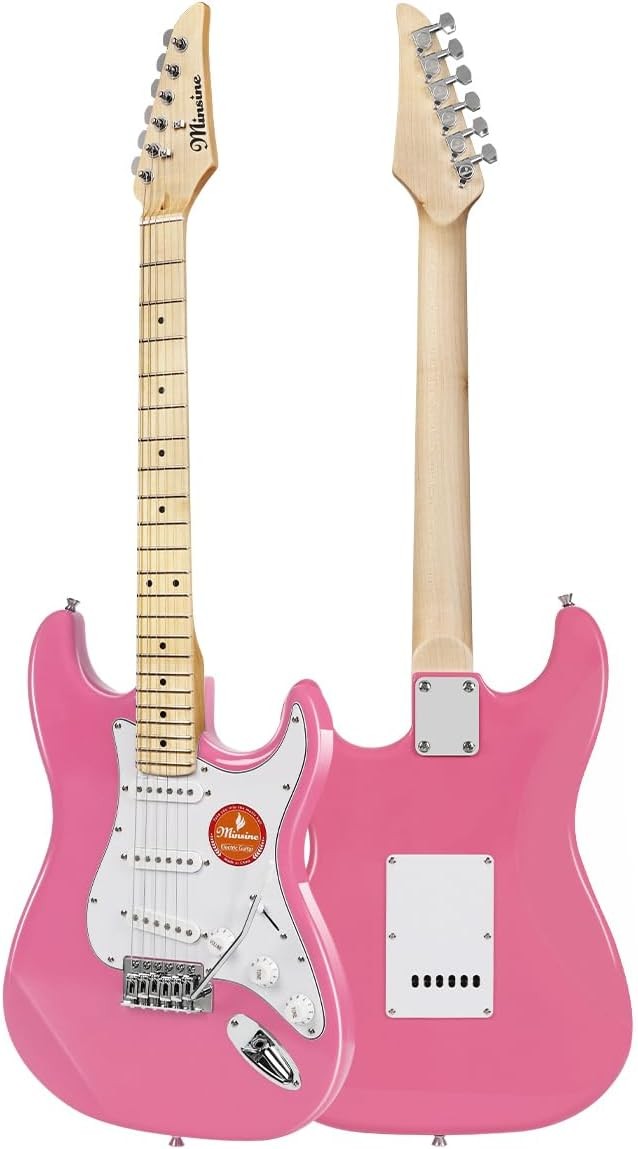 Full Size Electric Guitar Beginner Starter Kit 39" Pink w/ Bag