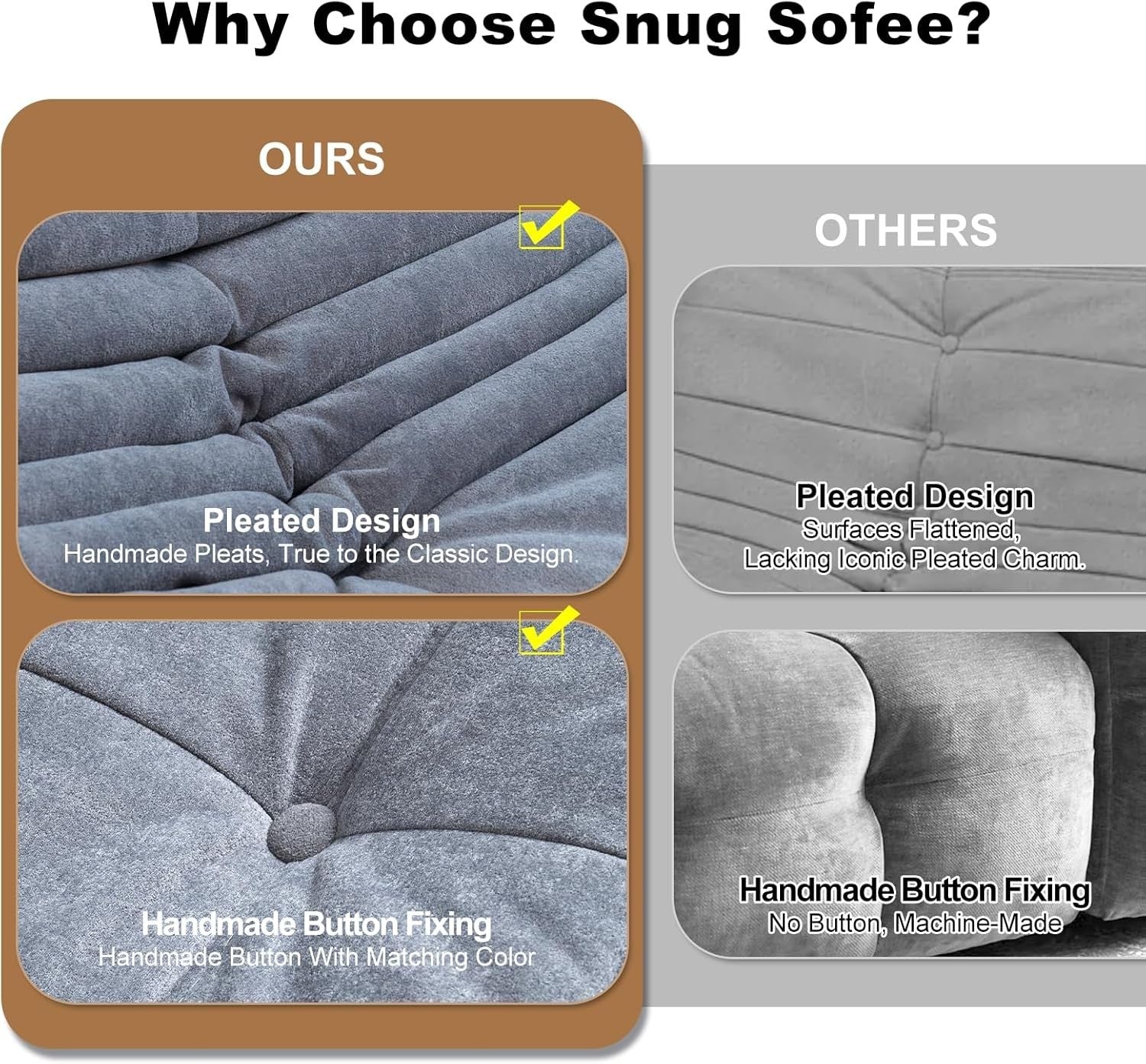 Adult Bean Bag Chair Soft Waterproof Sofa for Living Room Gaming & Reading