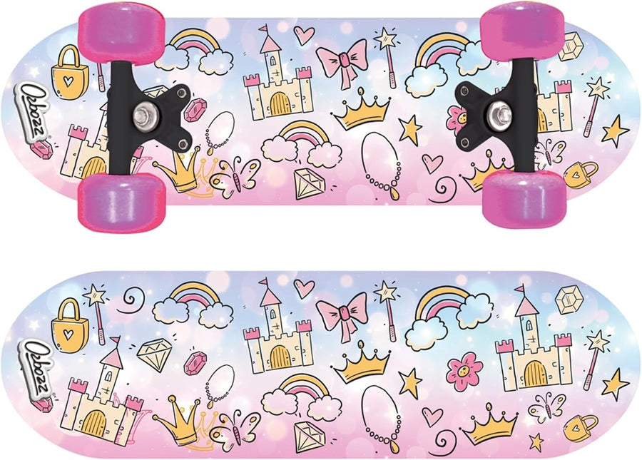 17" Kids Skateboard Light Up Wheels Princess Beginner Board Girls Gift