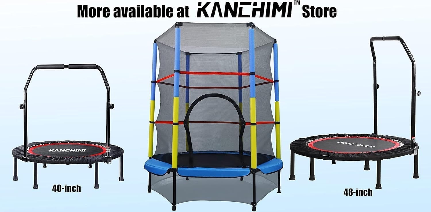 48in Folding Fitness Rebounder Trampoline Handle Indoor Workout 150kg
