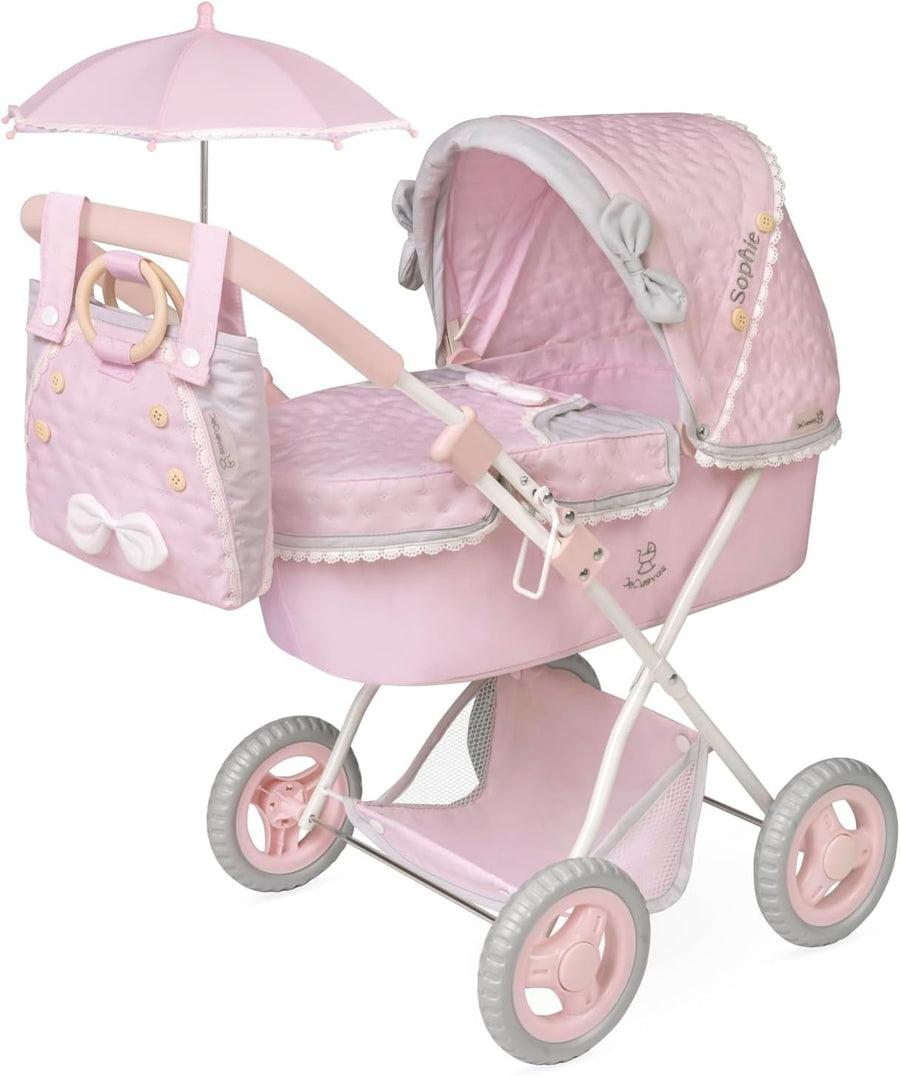 Folding Dolls Pram Pushchair with Parasol Lightweight Luxury Design