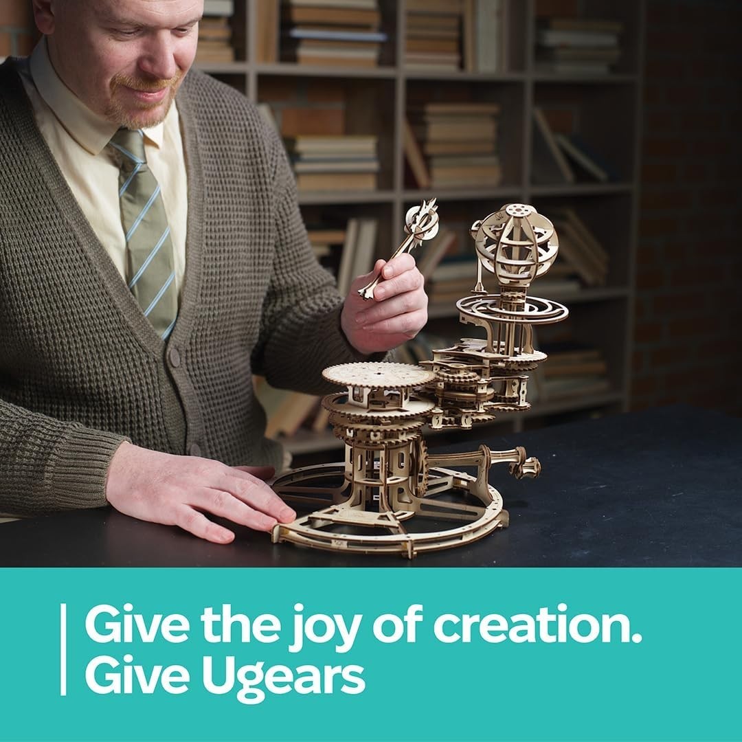 3D Wooden Solar System Puzzle Model Kit – Mechanical Gears, Educational