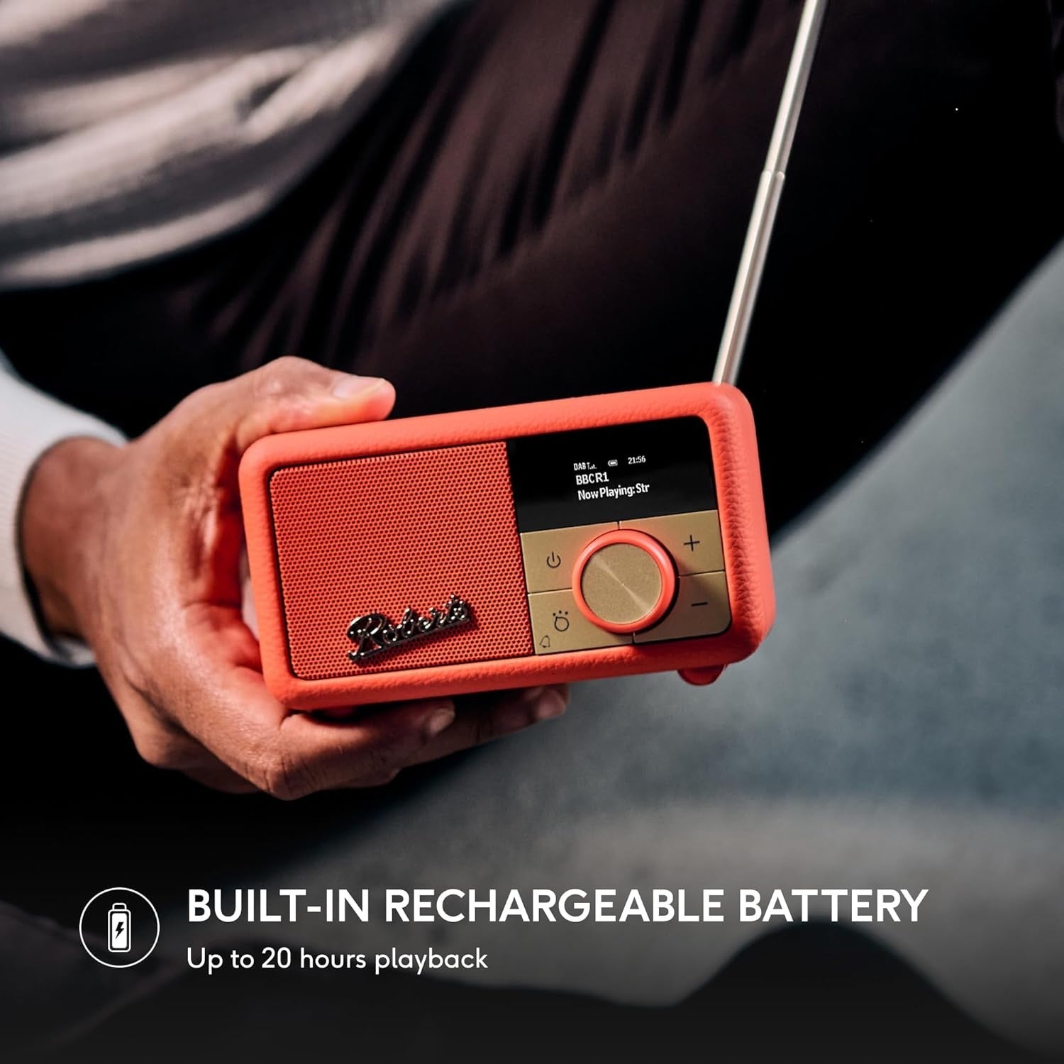 Portable FM DAB/DAB+ Digital Radio Bluetooth Speaker Pop Orange