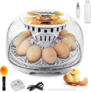 12 Egg Incubator Automatic Turner Temperature Display Candler