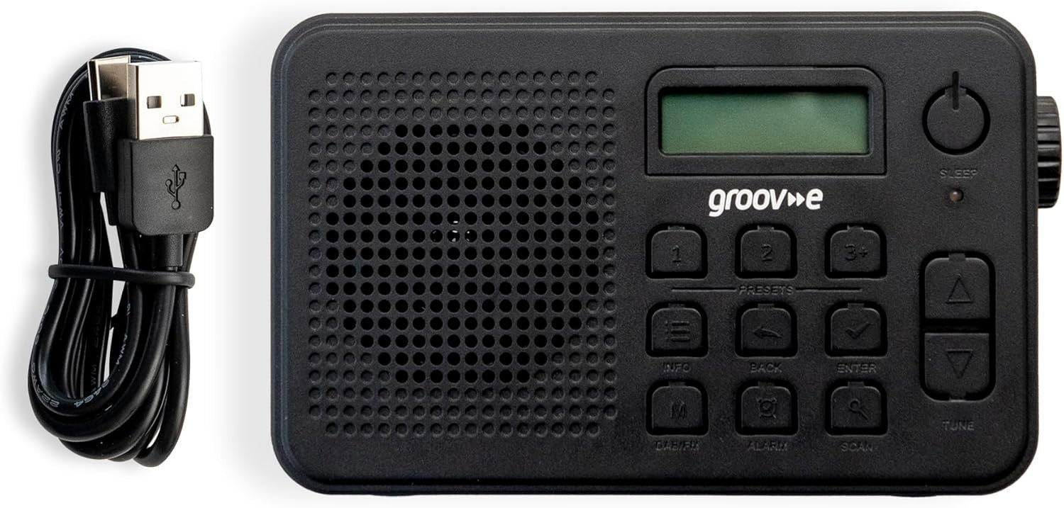 Rechargeable DAB FM Radio Bluetooth Alarm Clock 80 Presets