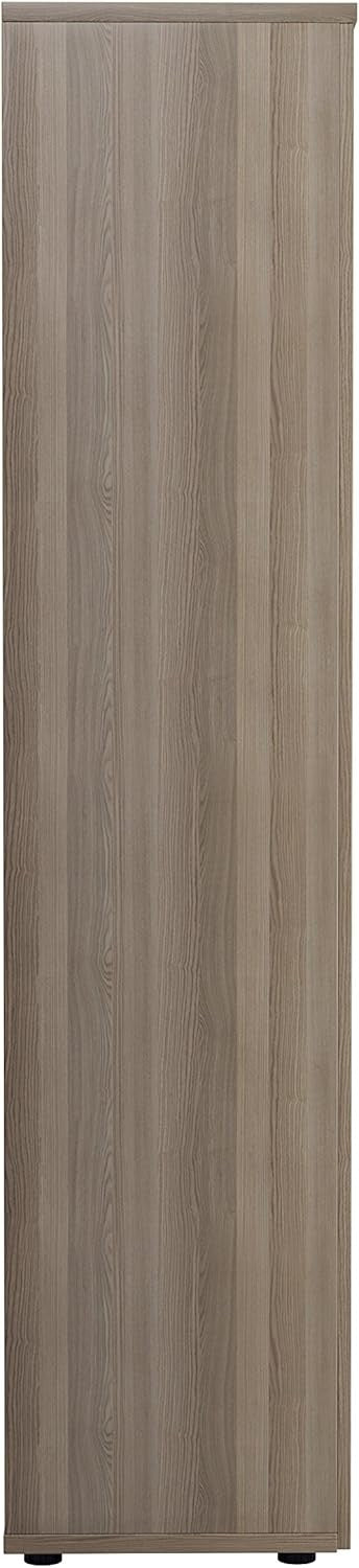 Tall Grey Oak Lockable Office Cupboard 4 Shelf Storage Cabinet 200cm