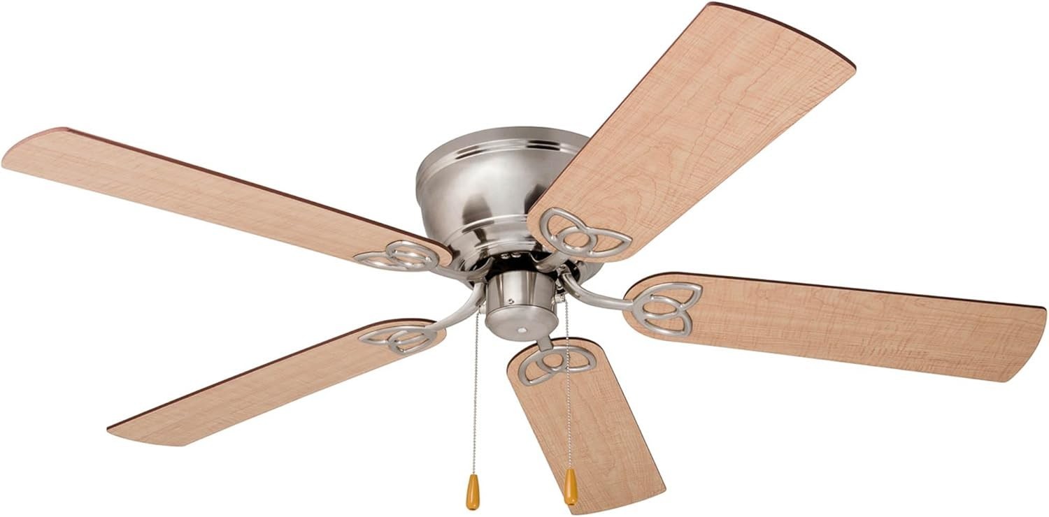 Prominence Home Benton 52" Ceiling Fan, LED Light, 5 Blades, Brushed Nickel