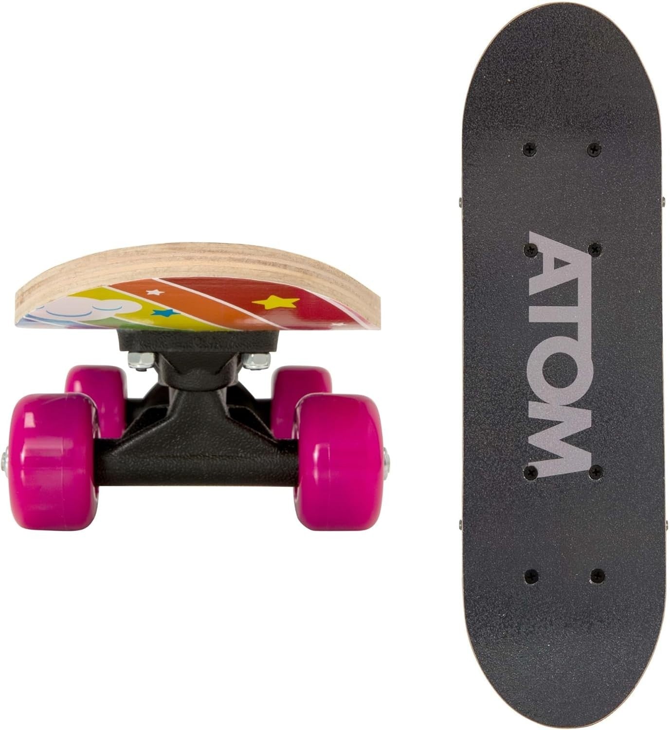 Mini 17" Skateboard for Kids Teens | Maple Cruiser Board Trucks | Unicorn