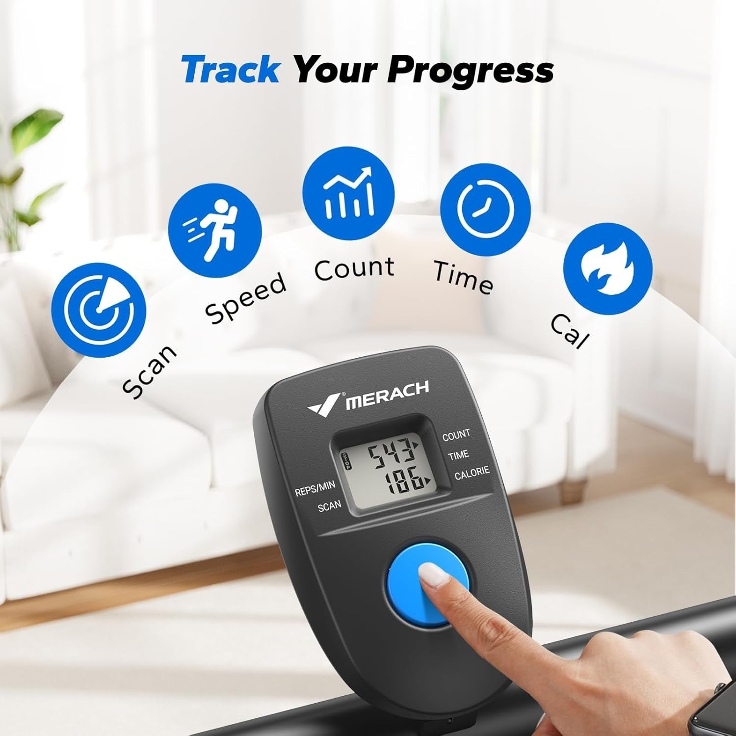 Foldable Stair Climber w/ Synchronized Motion, LCD Tracker & Adjustable Pedals