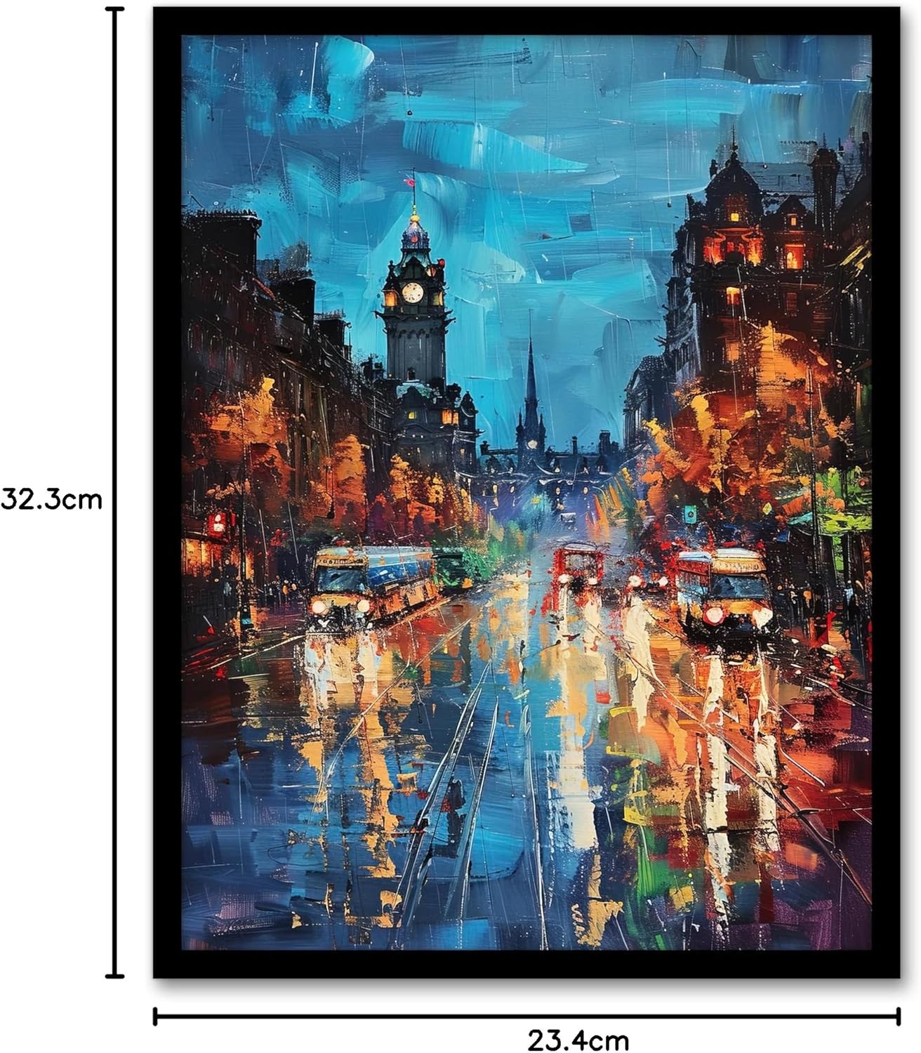 Edinburgh Princes Street Framed Wall Art Print A4 Cityscape Decor