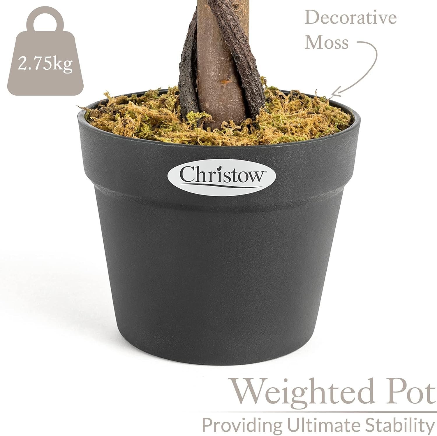 90cm Artificial Bay Tree Topiary Twisted Trunk Indoor Outdoor Decor (1 Pack)