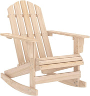 Outdoor Wooden Adirondack Rocking Chair with Armrests, Weatherproof Patio Seat