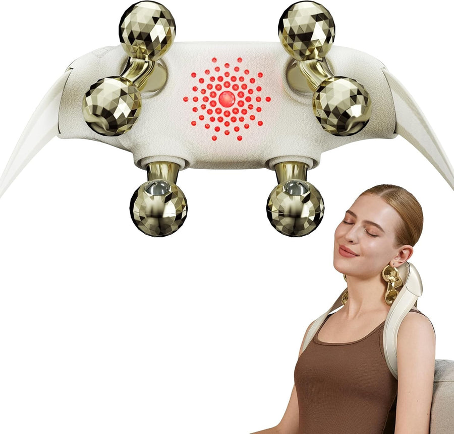 Deep Tissue Neck & Shoulder Massager with Heat | 6D Shiatsu Massage Relief