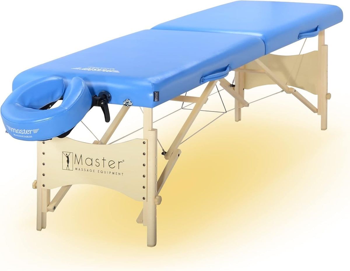 71cm Portable Massage Table w/ Ambient Light | Pro Spa Beauty Physio Bed Blue