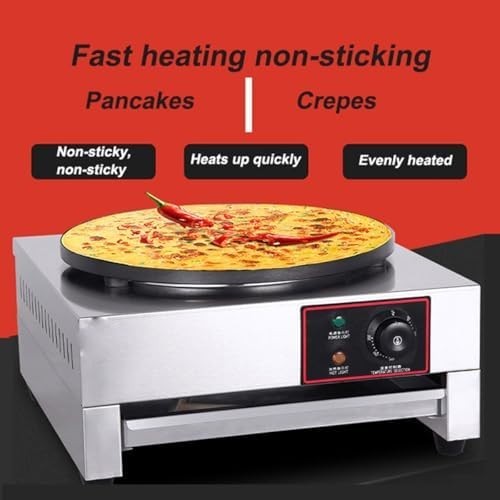 Adjustable 15.7” Crepe Maker 3000W Non-Stick Pancake Grill Plate