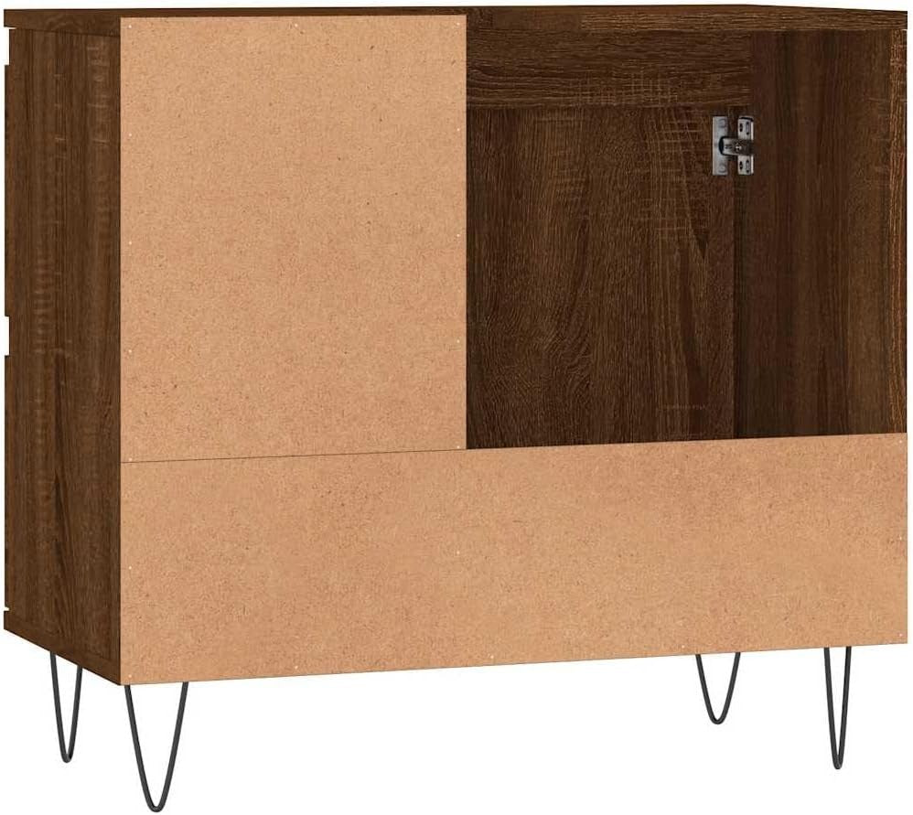 Modern Oak Brown Bathroom Vanity Cabinet 65cm Under Sink Storage Unit Drawers
