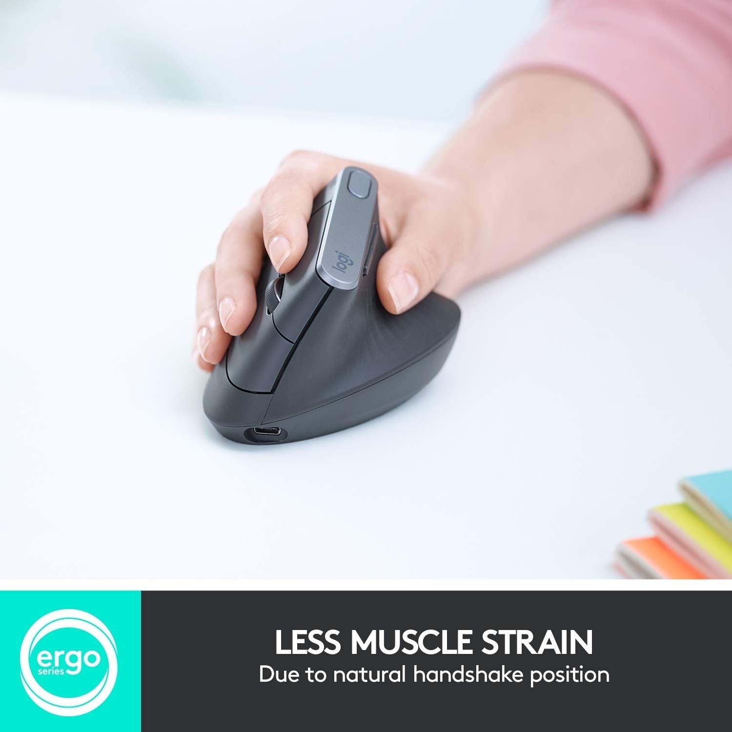 Vertical Ergonomic Wireless Mouse 4000 DPI Multi-Device Bluetooth USB PC Mac