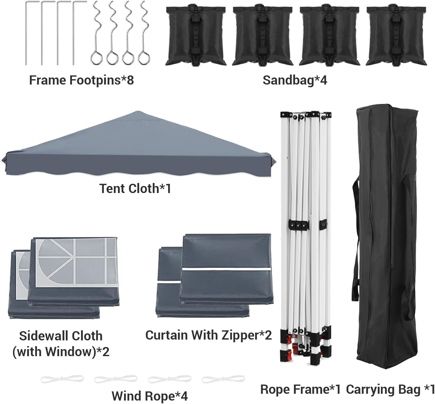 3x3M Waterproof Pop Up Garden Gazebo with 4 Sides & Mesh Windows | Heavy Duty