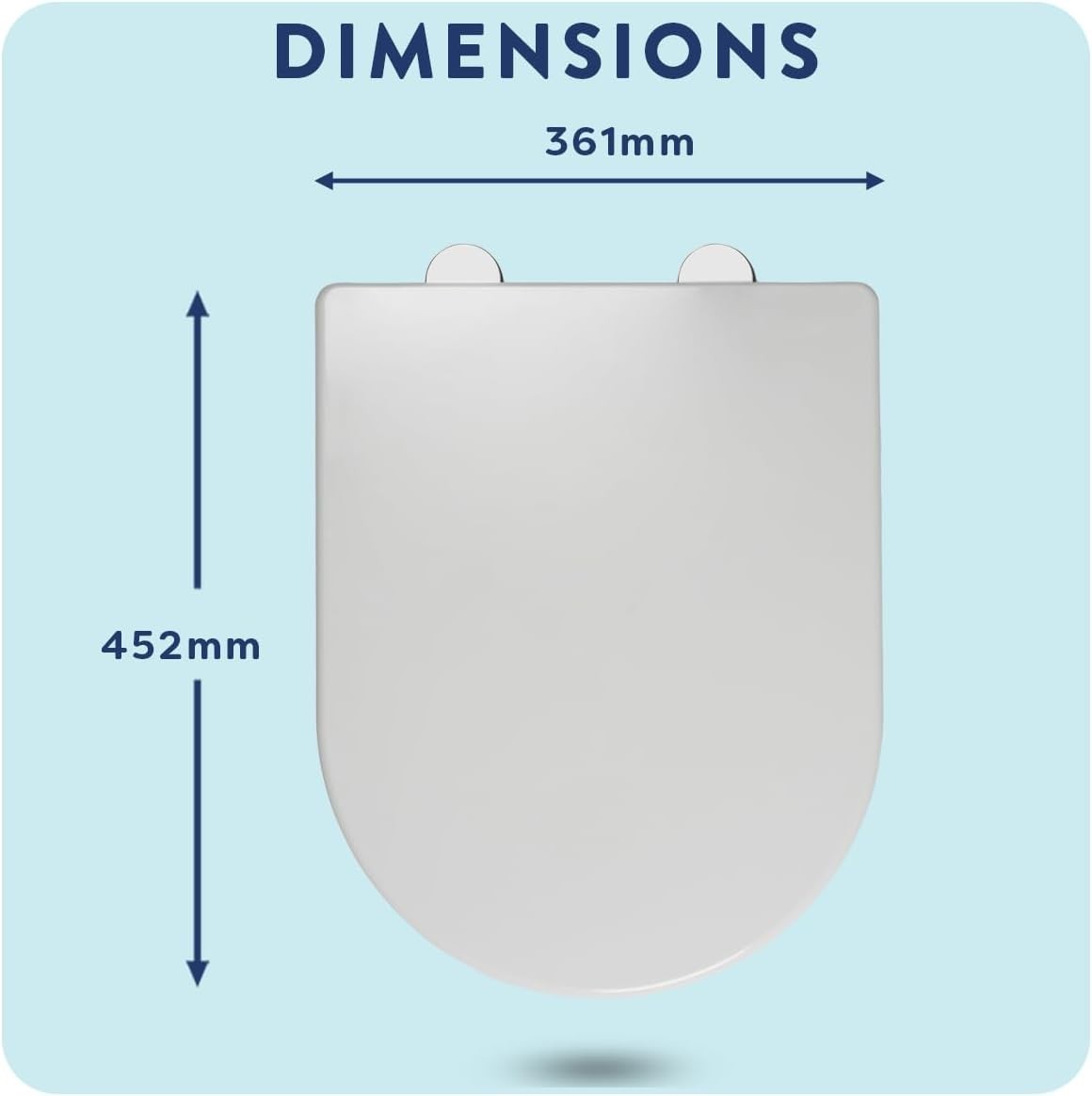 White Toilet Seat Soft Close Quick Release Antibacterial Durable D-Shape