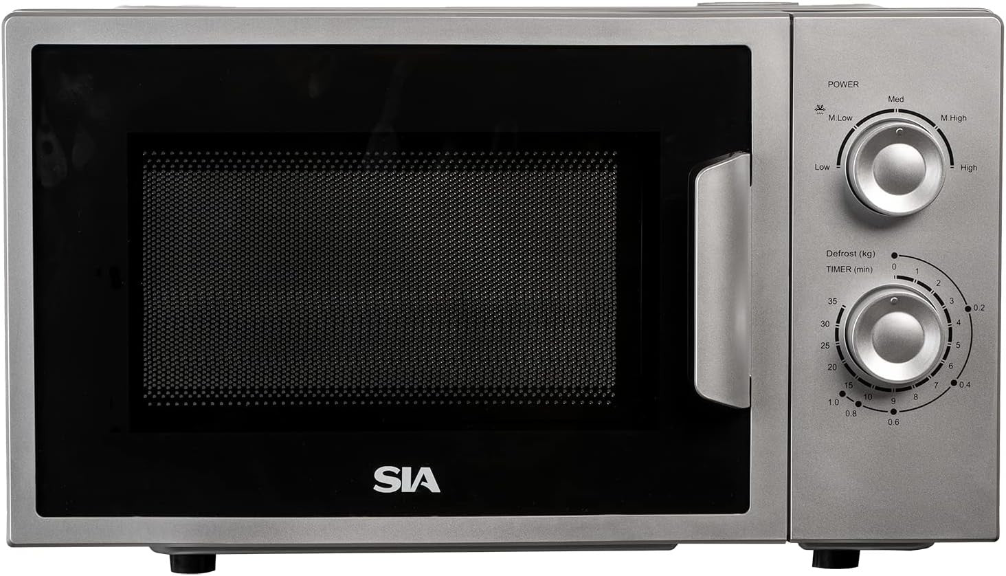 20L 700W Silver Microwave Manual Dial Freestanding