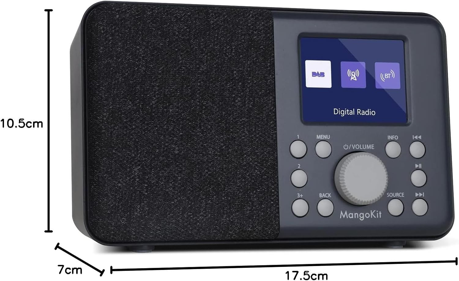 DAB DAB+ Digital Radio Bluetooth Portable Alarm Colour Battery