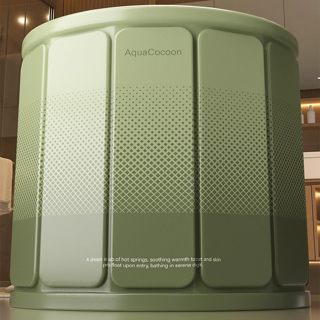 Portable Foldable Bathtub 70x65cm Green Adults Ice & SPA Soaking Tub