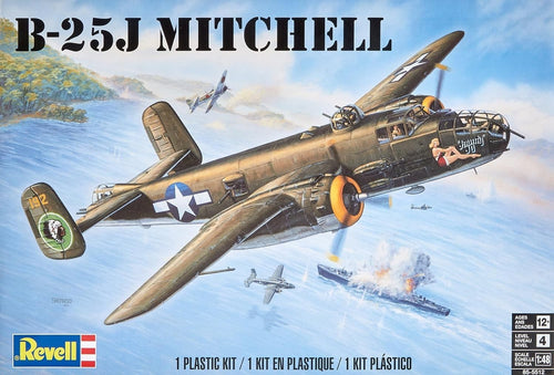 B-25J Mitchell Plastic Model Kit – Detailed Aircraft Build, 31.8x45.1cm