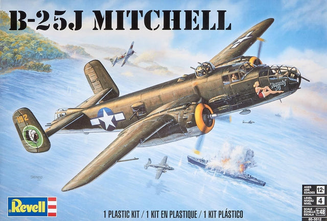B-25J Mitchell Plastic Model Kit – Detailed Aircraft Build, 31.8x45.1cm