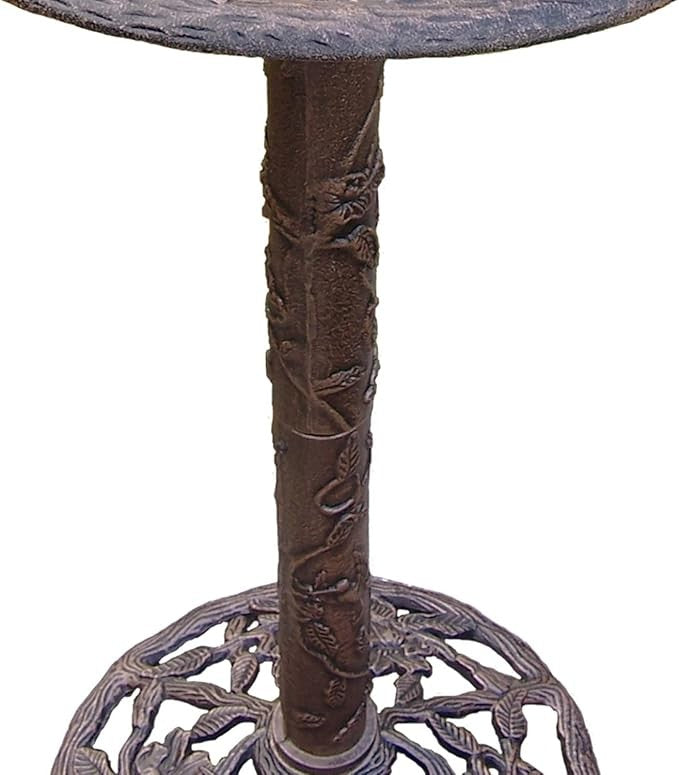 Antique Bronze Cast Bird Bath – Elegant Outdoor Hummingbird Garden Decor