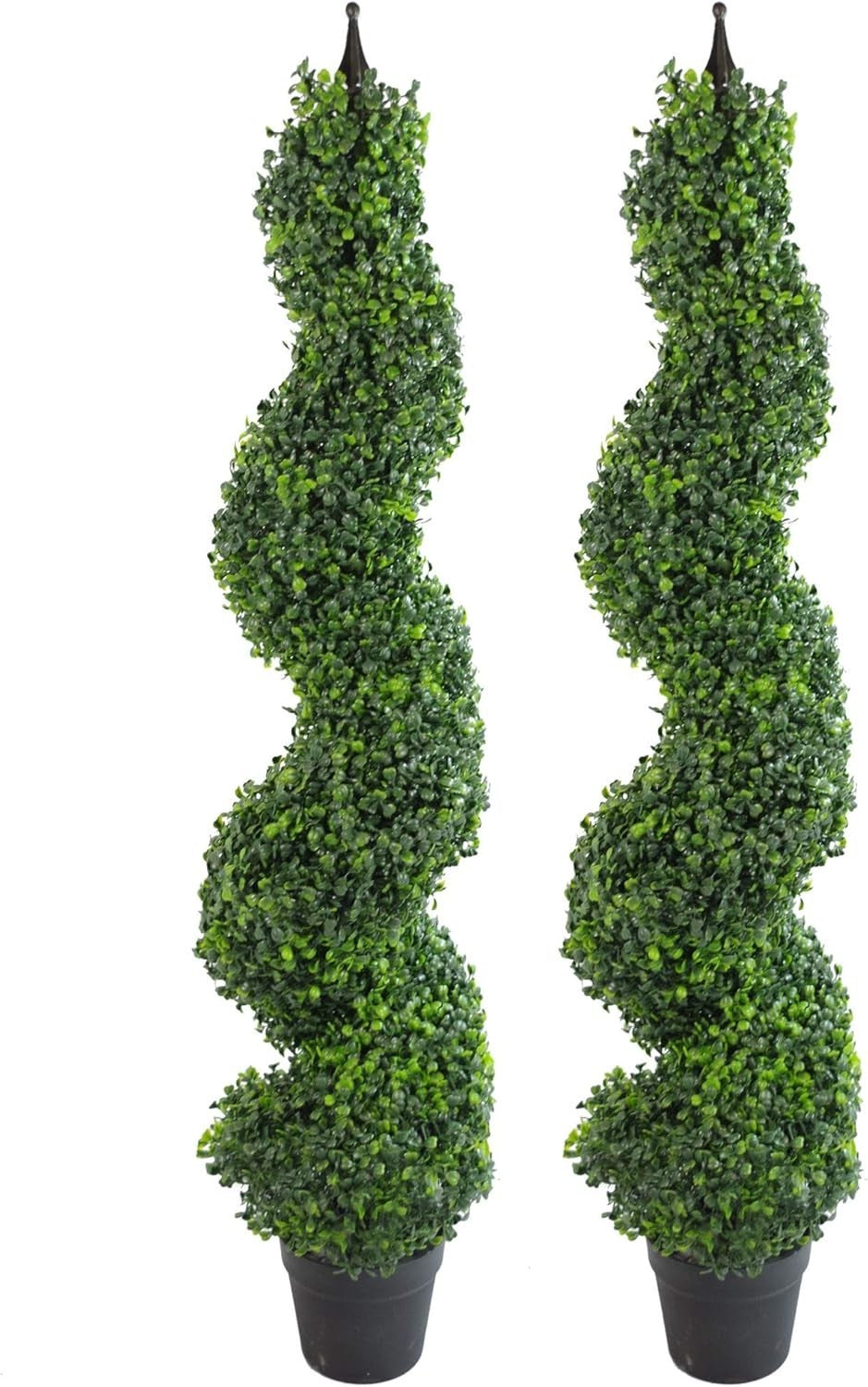 120cm Artificial Boxwood Spiral Topiary Tree in Nursery Pot Indoor Outdoor Decor